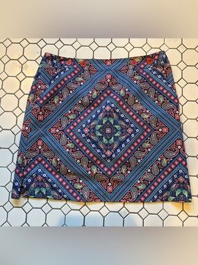 EP Pro Paisley Medallion Golf Skirt - Navy, Red & Teal